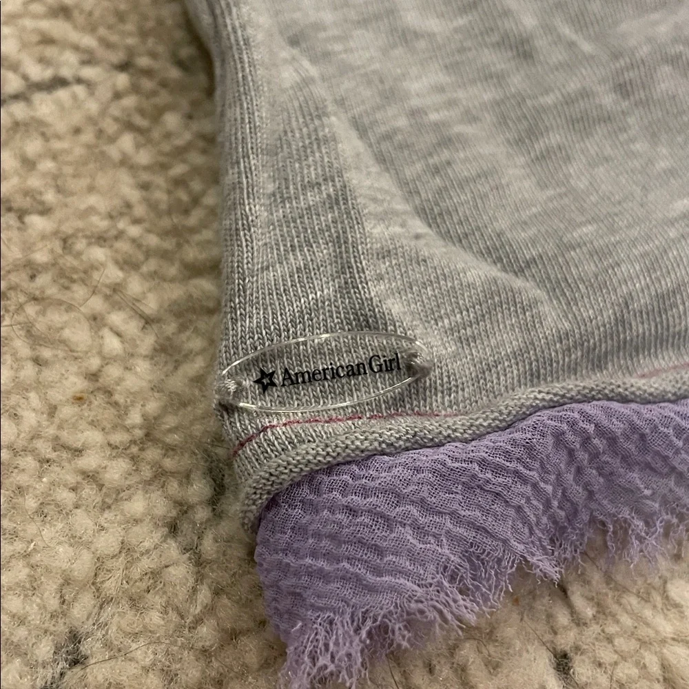 American Girl Gray and Purple Dog Tee